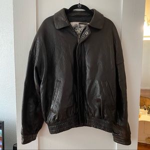 vintage genuine brown leather jacket